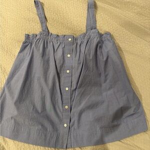 Blue Striped Button-Down Tank Top